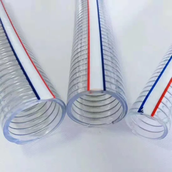 Tubo flessibile per aspirapolvere con tubo di aspirazione a spirale in filo di acciaio ondulato antistatico in PVC