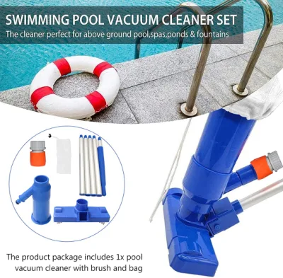 Kit pulizia piscina, aspirapolvere portatile, accessori pulizia piscina con bacchetta